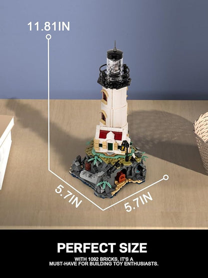 Island Lighthouse Building Block Toy Set Gifts for Kids and Adults（1092 PCS）