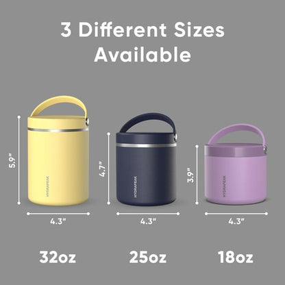 Hydrapeak 25oz Stainless Steel Food Jar - Vacuum Insulated, Leak-Proof Design for Hot & Cold Meals | Black