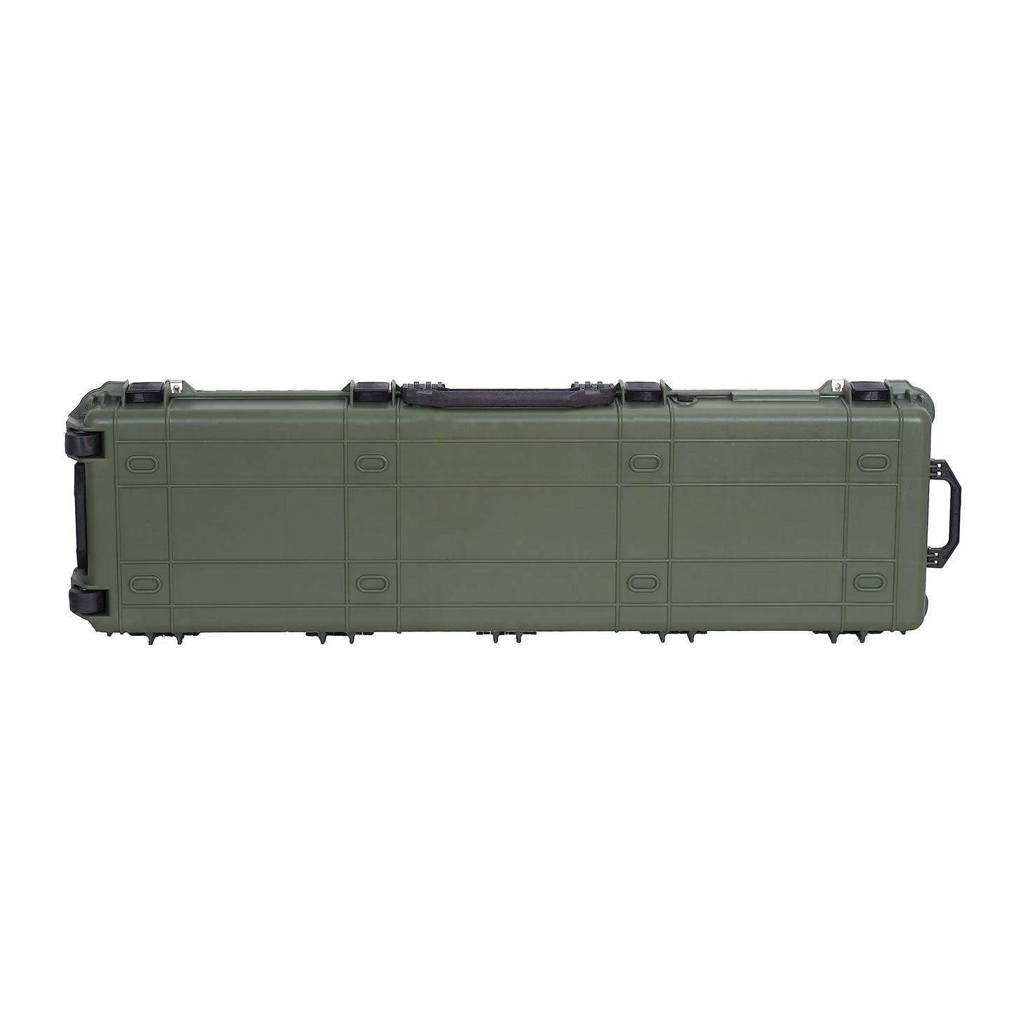 MEIJIA Portable IP67 Waterproof All Weather Hard Rifle Case with Rolling Wheels,Customizable Fit Foam Inserted,Soft Grip Handle,53x16.14x6.1inches (Green)