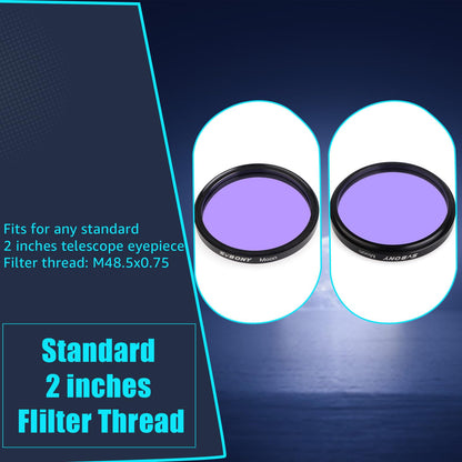SVBONY SV407 2 1x42mm Binoculars and 2 Telescope Moon Filter Bundle,6° Field of View, Fully Multi-Coated, IPX6 Waterproof,Enhanced Lunar and Planetary Observation, Metal Frame Optical Glass