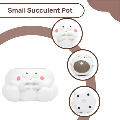 HDKXBEJ Cloud-Shaped Small Succulent Planters, 3.4''Dog Cute Plant Pots with Drainage Holes Funny Resin Flower Pots for Indoor Outdoor Home Office Gifts (C)