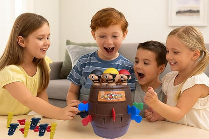 Oversized Pirate Board Game-with 5 Colorful Pirate Figures Fun and Tricky Surprise Toys for Kids Ages 3+ Girls and Boys Toys - 2-4 Players