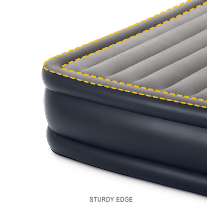 Intex 64131ED Dura-Beam Plus Deluxe Pillow: Fiber-Tech – Twin Size – Built-in Electric Pump-– 16.5in Bed Height-– 300lb Weight Capacity,(Pack of 3)