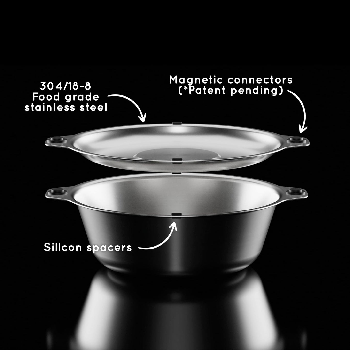 Full Windsor Magware, 35-Pcs Stainless Steel Camping Mess Kit, Magnetic Flatware Plates, Cups, Bowls, Cutlery & Utensils