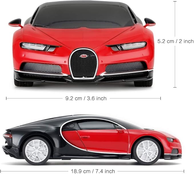 RASTAR Bugatti Toy Car 1/24 Scale Bugatti Chiron RC Model Car Red