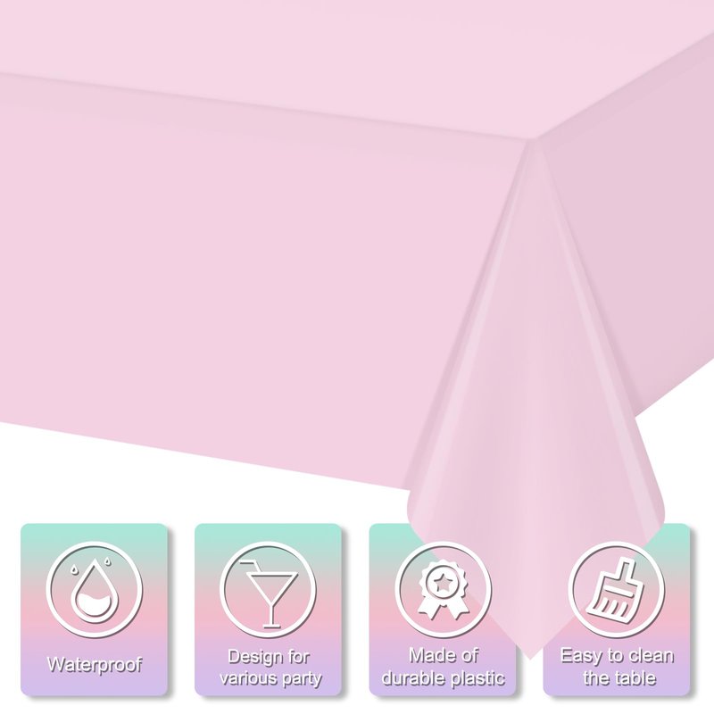 MASHAN 6Pack Round Gender Reveal Tablecloths,Disposable Plastic Pink and Blue Tablecloth,Table Covers for Boy or Girl Baby Shower Party Decorations,84 Inch