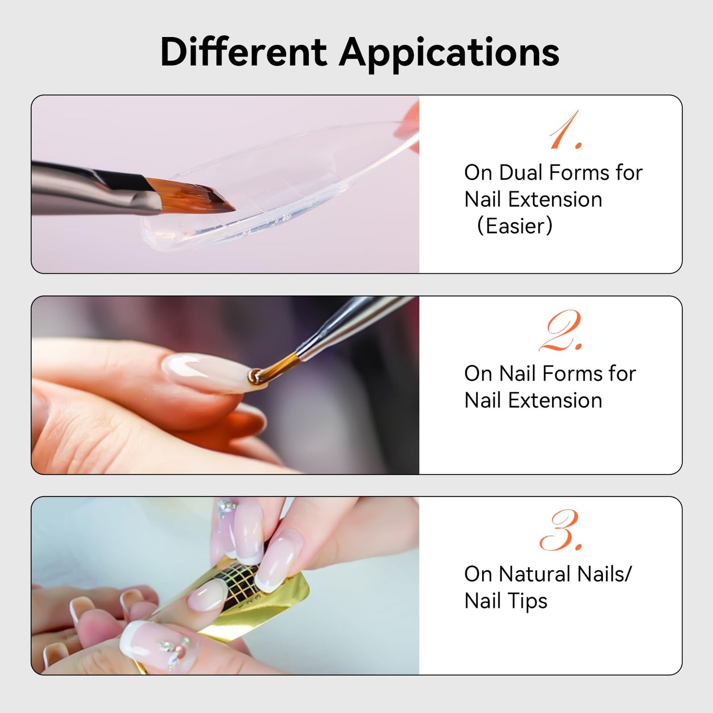 Makartt Clear Gel Builder Kit: Self-Levelling, Long Lasting Extension Hard Gels for Strengthener, Broken Nails Repair Gel Kit with Paper Forms, Dual forms, Nail File and Dual-End Brush 1.06 oz