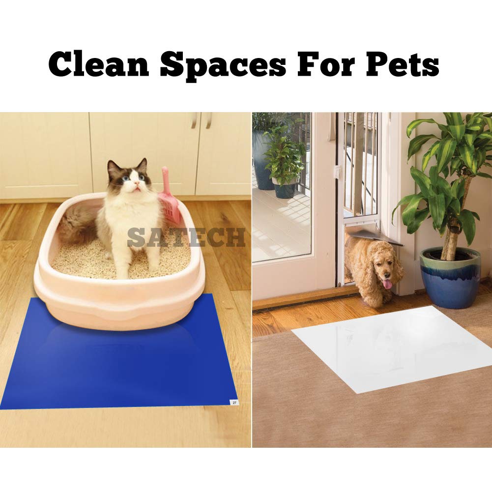 SATECH Sticky/Tacky/Adhesive Mat for Cleanroom Laboratory Construction Hospital Pets 36" x 45" White (Case of 4 Mats,30 Sheets Each)