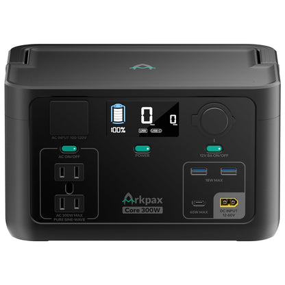 Arkpax Portable Power Station 300W, 600W Peak Backup LiFePO4 Battery, 192Wh Solar Generator with 120V Pure Sine Wave AC Outlet for Camping Emergency Travel Outdoor Home Blackout