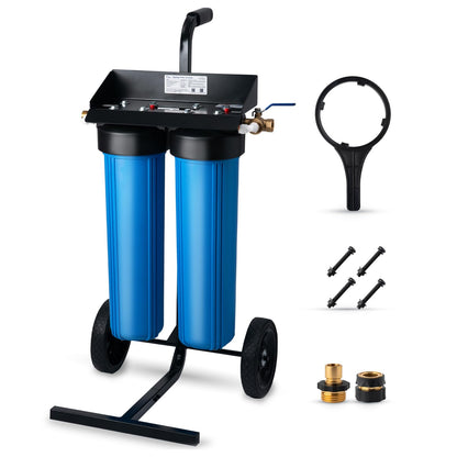 iSpring Spotless Water System for Car Wash, 1200 Gallons Deionized Water System with Bypass Valve & Rolling Cart, Spot Free Car Wash System for Vehicles, RV, Motorcycles & Windows, Model: WGB22BD-BP