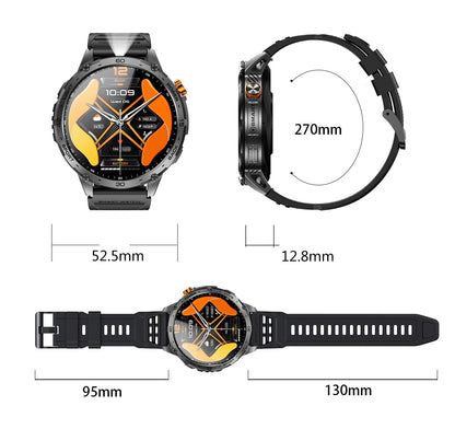 ALPHAGEAR Alpha Smartwatch for Men, Big Face Tactical Smart Watch, Large AMOLED Display, 720mAh 21-Day Battery, Built-in Flashlight, Bluetooth Calling, IP68 Water Resistant, for Android iPhone
