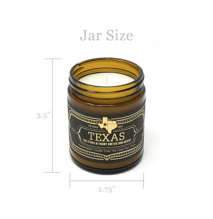 Jackson Vaughn Scented Texas Candle, Texas - Scents of Wild Sage, Vanilla, Campfire - 9oz Jar - 40 Hour Burn Time