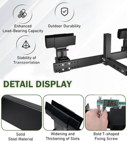 ELITEWILL Dual Trash Can Hauler Hitch Allowing Backing-up High-Loading Garbage Can Towing Hitch Carrier Fit for Pickup Trucks with 2" Hitch Receiver