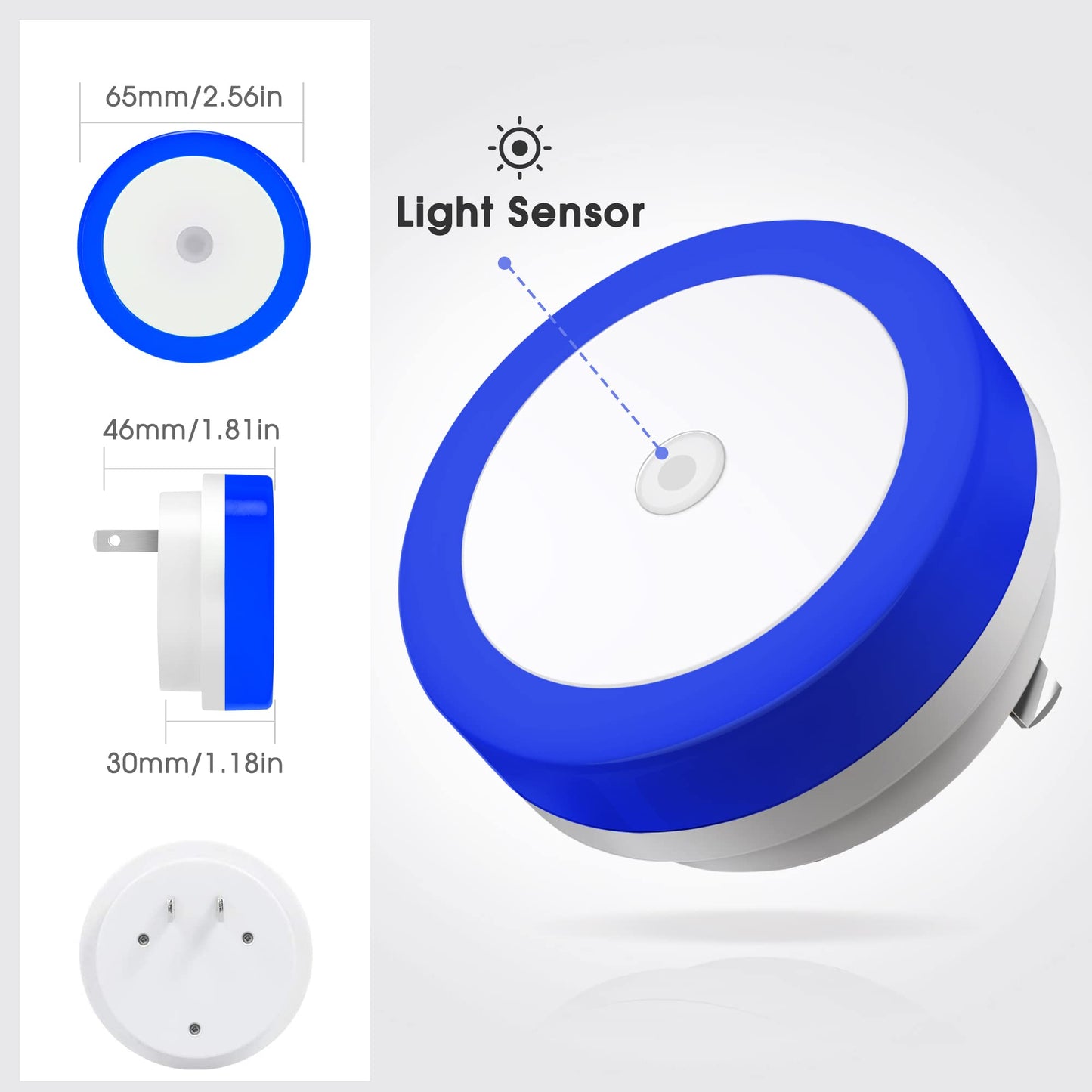 Briignite LED Baby Night Lights Plug into Wall [4Pack], Nightlight with Light Sensors for Kids Room, Bathroom Stair Lights, Hallway Light, Warm White