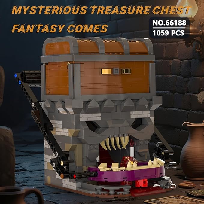 39089 Mysterious Treasure Chest Building Kit 1412 PCS Treasure Chest Model with Opening Lid Magic Building Blocks Set for Adults &amp Teens
