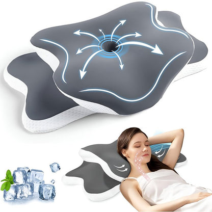 RUFOUS Orthopedic Cervical Pillow for Neck Pain Relief – Adjustable Contour Memory Foam, Dual-Height (4.3"/3.5"), Cooling Washable Cover, Orthopedic Neck Support for Side & Back Sleepers