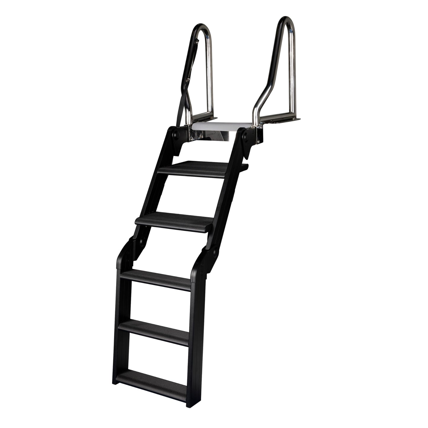 Lippert SureStep Pontoon Ladder for Boats, Slip-Resistant Steps, Easy Boarding for Kids & Dogs, Stainless Steel Handrails, Powder-Coated Aluminum Steps, Saltwater Rated - 2025041871