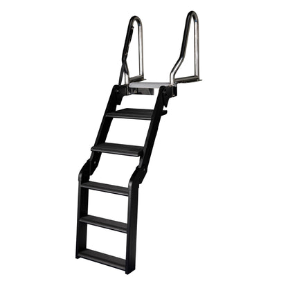 Lippert SureStep Pontoon Ladder for Boats, Slip-Resistant Steps, Easy Boarding for Kids & Dogs, Stainless Steel Handrails, Powder-Coated Aluminum Steps, Saltwater Rated - 2025041871