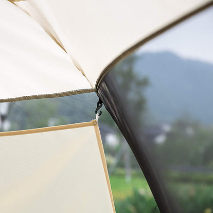 Alvantor Pop Up Bubble Tent - 6’ x 6’ Instant Igloo Tent - 2-3 Person Screen House for Patios - Large Oversize Weather Proof Pod - Cold Protection Camping Tent - Beige