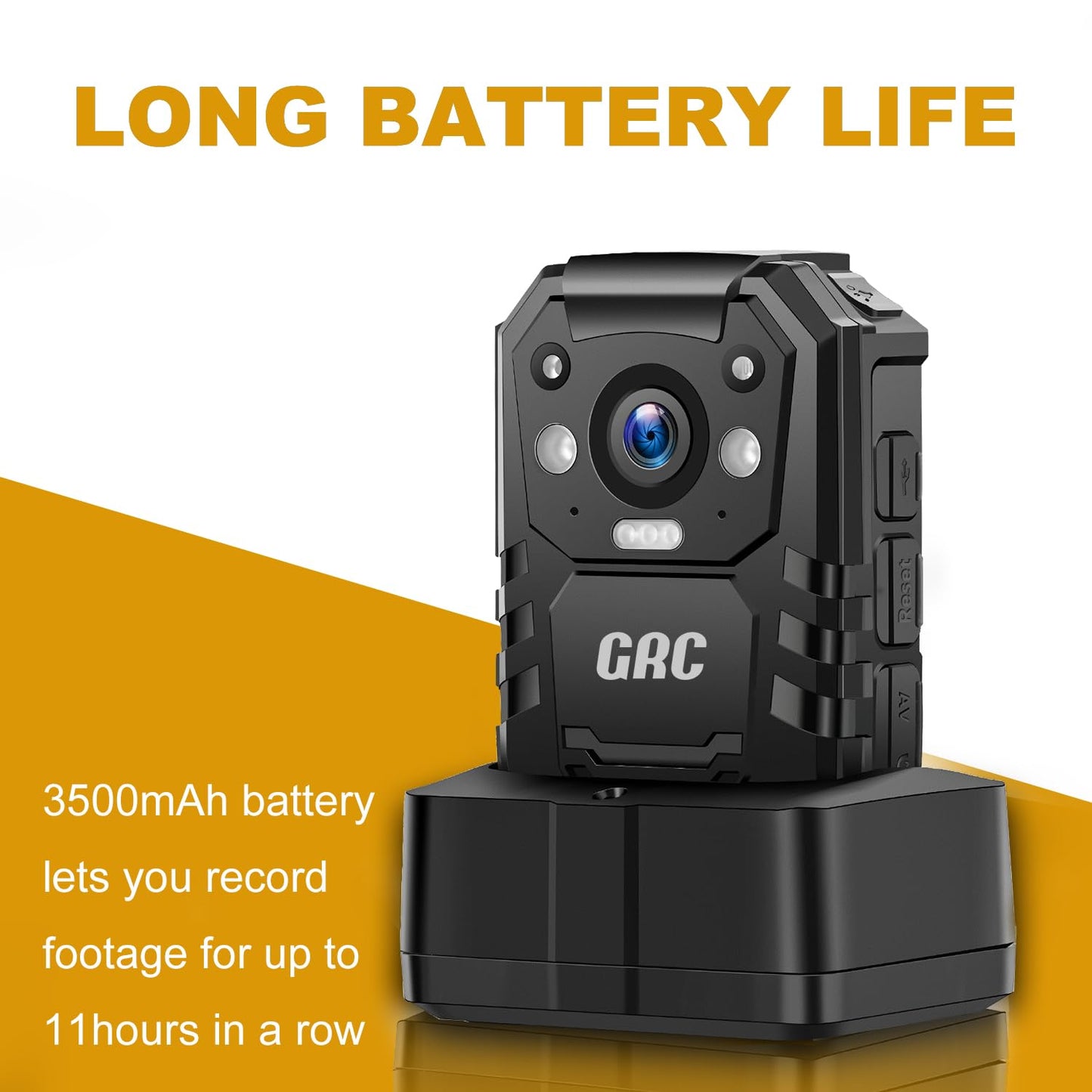 CammPro I826 HD Police Body Camera,128G Memory,Waterproof Premium Portable Body Worn Camera with Audio Recording Wearable,Night Vision,GPS for Law Enforcement (1440P)