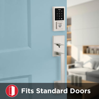 Kwikset SmartCode 270 Keyless Entry Electronic Touchpad Deadbolt Door Lock with Auto-Lock, Custom User Codes, Advanced Security in Satin Nickel Traditional