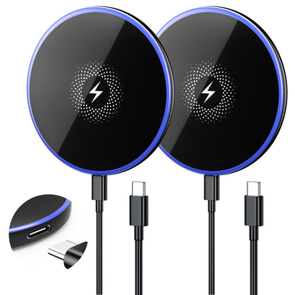 Wireless Charger 2Pack 6FT 15W Samsung Magnetic Wireless Charger Fast Charging Pad for Samsung Galaxy S25 Ultra/S24 FE/S23 Ultra/S22/S21/Z Google Pixel 9 8a 7a 8 7 Pro | Strong Magnet Technology