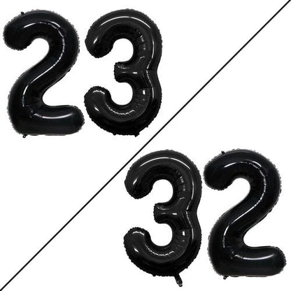 GOER Jumbo 42-Inch Number 23 Balloons - Black Foil Helium Decorations for 23rd Birthday Party