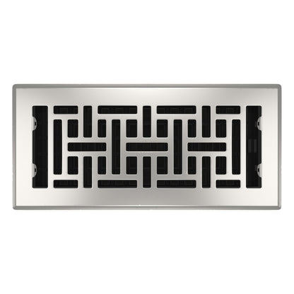 Decor Grates AJH410-NKL Floor Register, 4" x 10", Nickel