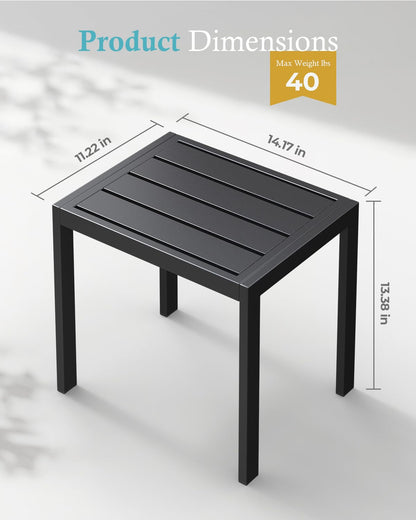 Ciokea Aluminum Foldable Lounge Chairs Set of 4 with 3 Outdoor Aluminum Side Table, Perfect Match, Suitable for Courtyard, Balcony, Lawn and Other Scenes, Khaki