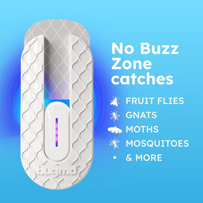 BugMD No Buzz Zone Fruit Fly Traps for Indoors with Honey Scent Bait & UV Light – Gnat Traps for House Indoor, Plug in Fly Trap Indoor, Bug Zapper Alternative, Mosquito Trap for Home (6-Pack)
