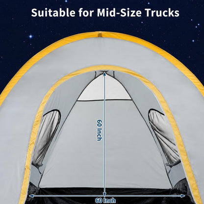 Waterproof Double Layer Truck Bed Tent for 2 Person, Fits Most 5 to 8.2 ft Pickup Beds, PU3000 Oxford Camping Tent with Rainfly, Easy Setup Portable Truck Tent, Medium