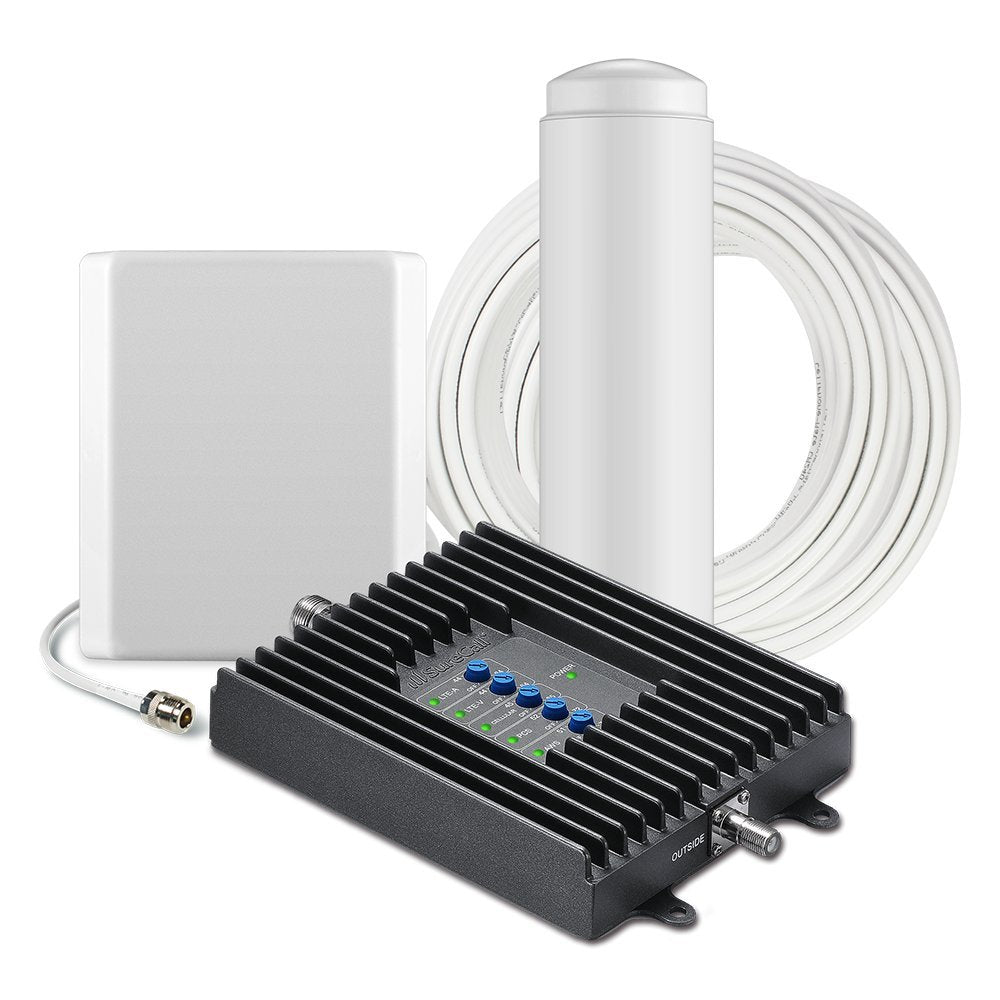 SureCall Fusion4Home Cell Phone Signal Booster Kit for Home and Office - Verizon, AT&T, Sprint, T-Mobile 3G, 4G and LTE, Covers Up to 3,000 Sq Ft, black (SC-PolyH-72-OP-Kit)