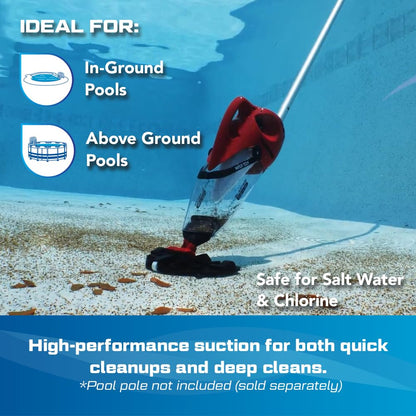 POOL BLASTER Pulse XL 350 Inground & Above Ground Pool Vacuum - American-Engineered Cordless Hoseless Vac with Auto-Start & XL Debris Chamber - Rechargeable Cleaner with 10.5" Head & 60 Min Runtime