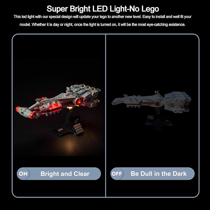 BrickBling LED Light Compatible with Lego 75376 Tantive IV 25th Anniversary Buildable Starship Remote Control Version Lighting-No Model