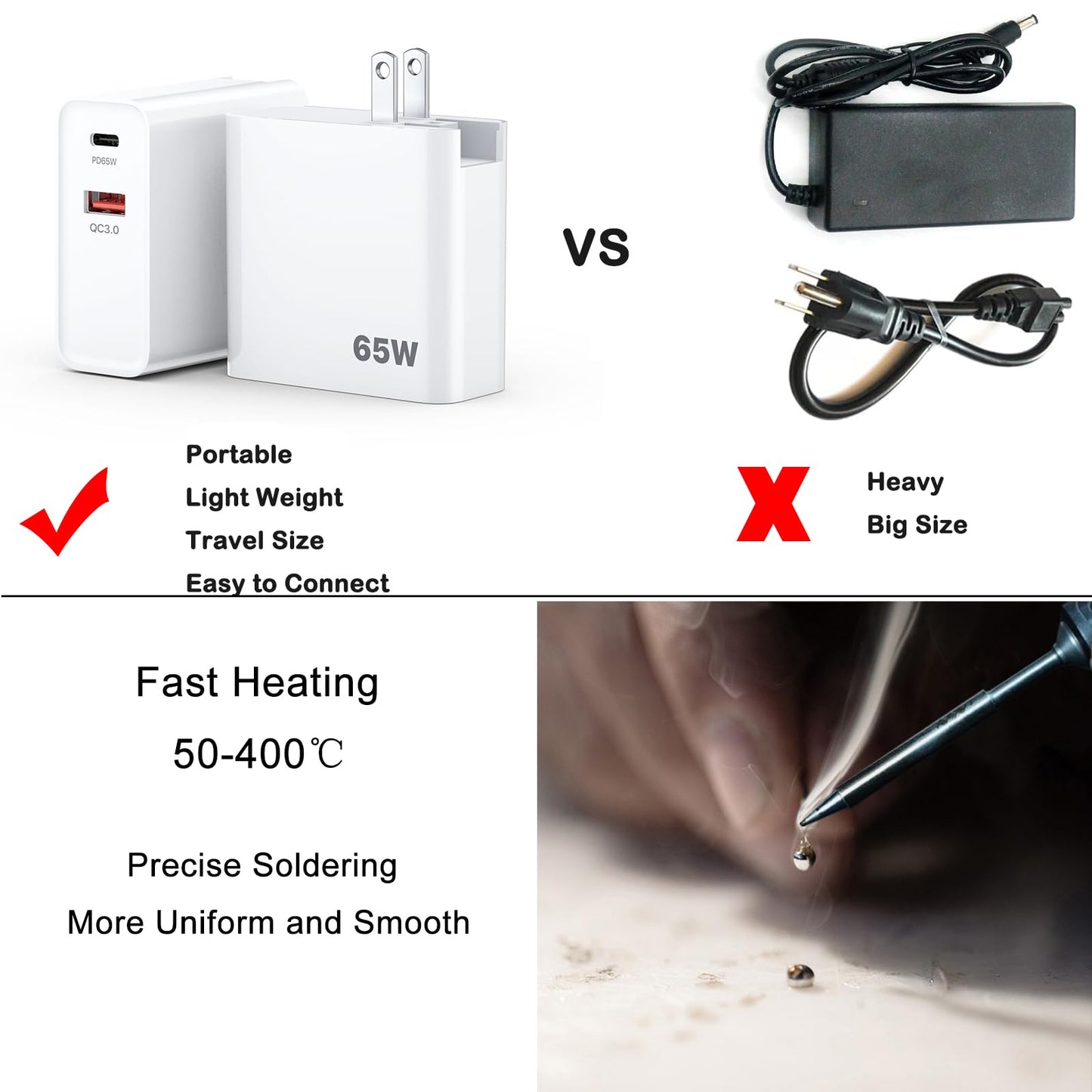 TOOLSAGE TS101 Soldering Iron Kit TS100 Upgraded PD DC Programmable Mini Portable Fast Heat Soldering Iron Station with I Tips Set