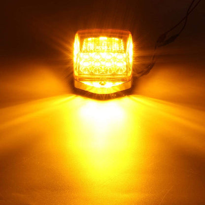 Partsam Truck Lamps Kit Clear Lens, 20Pcs 2" Round Amber Trailer Truck LED Side Marker Clearance Lights 9 Diodes + 5Pcs Top Roof Running lights 31 LED Amber Truck Cab Marker Clearance Lights