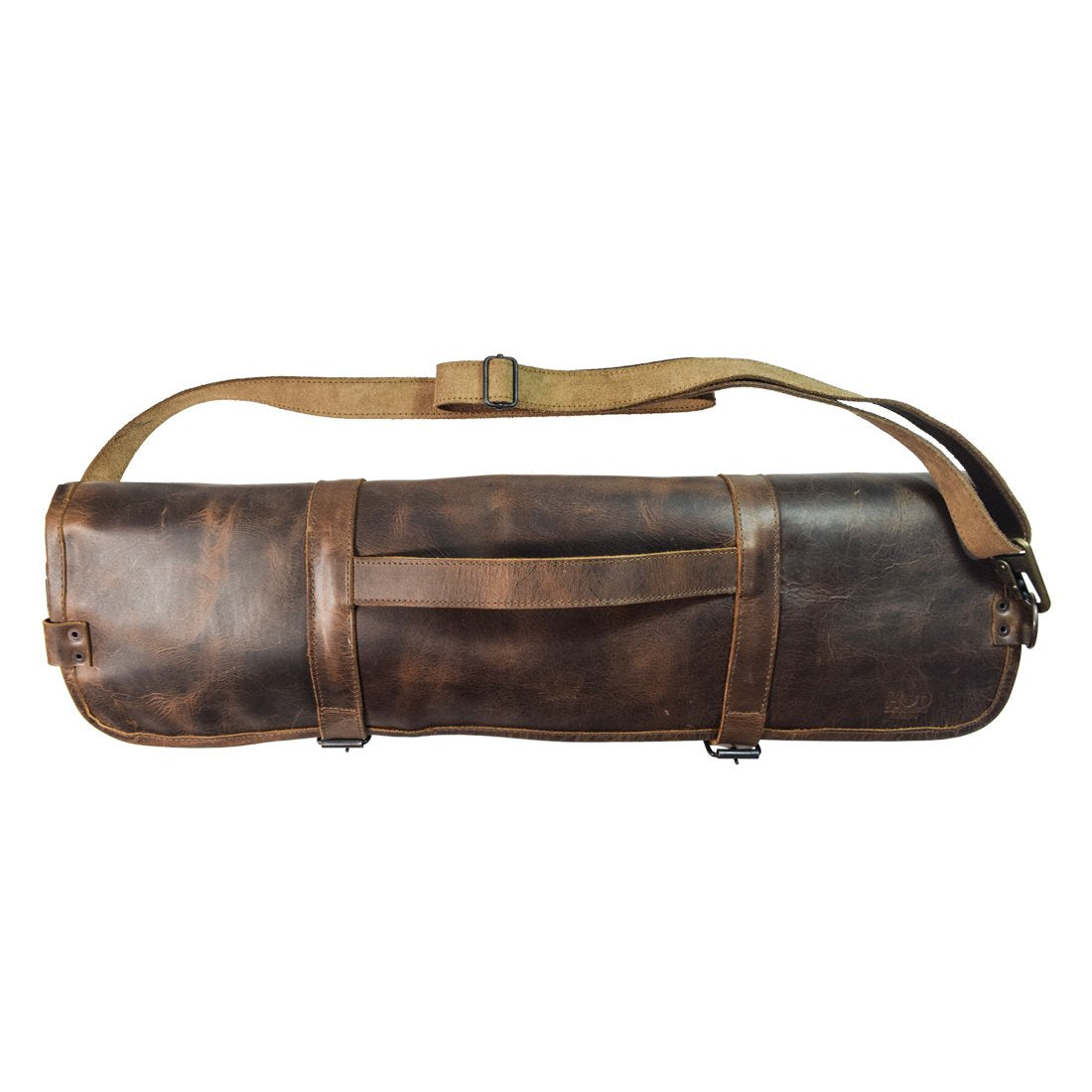 Hide & Drink, Chef's Knife Roll Bag (8 Pockets), Portable Knife Organizer, Cooking Accessories, Travel Bag, Full Grain Leather, Handmade, Bourbon Brown