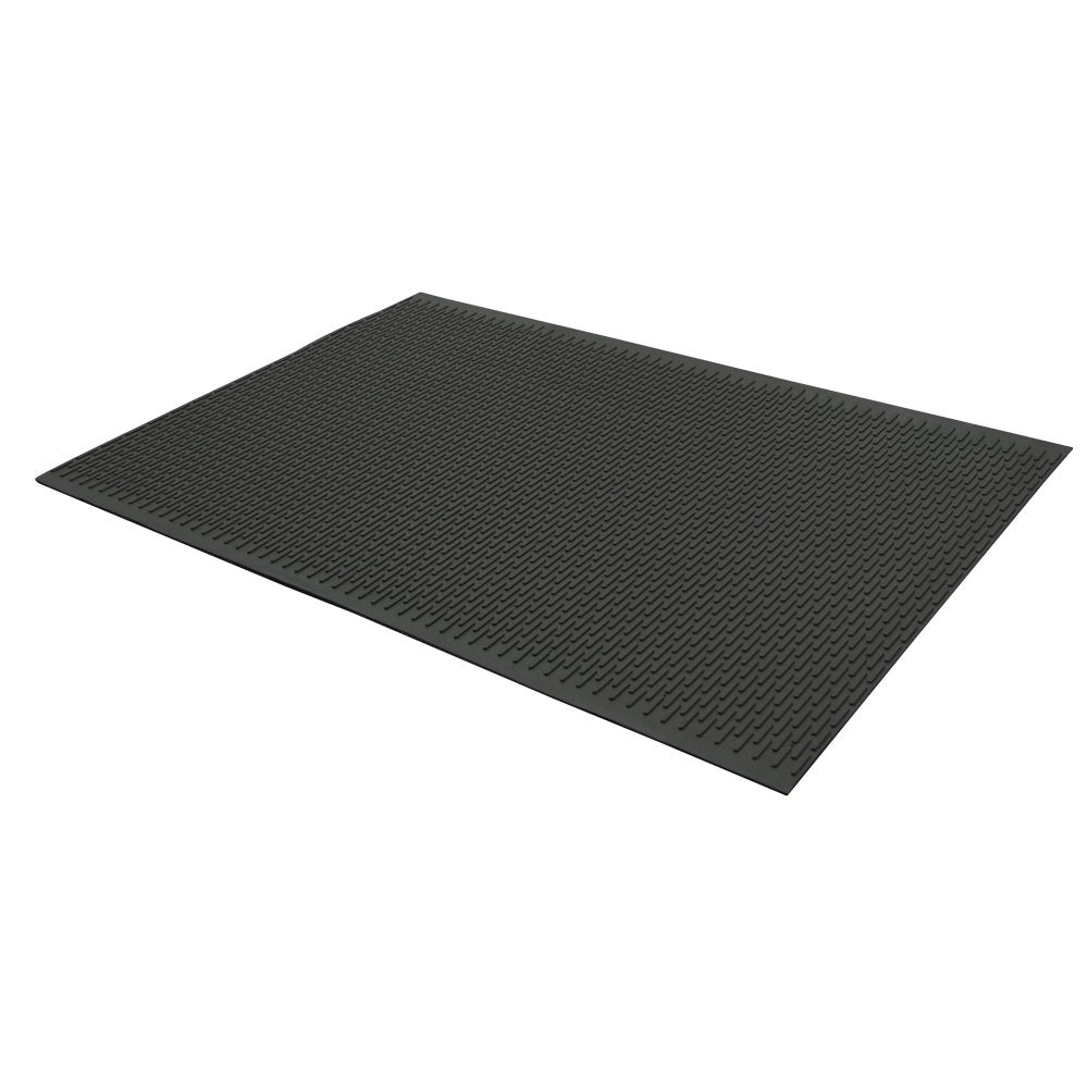 Rubber-Cal 03-161-BK-W-308"Safe-Grip" Slip-Resistant Traction Mats, 34" x 8' x 1/4", Black Rubber Runner