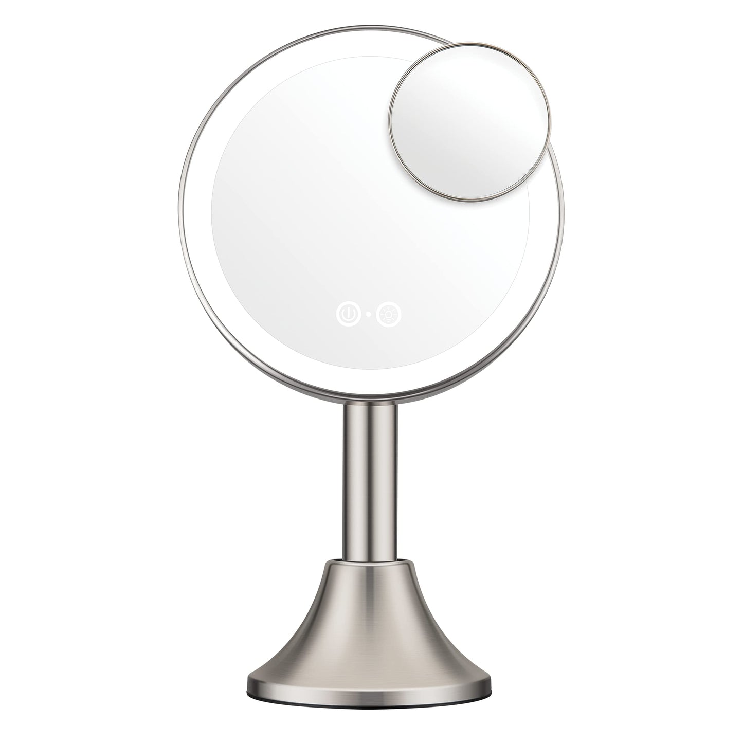 Conair Lighted Makeup Mirror, LED Vanity Mirror, 1X/10X Magnifying Mirror with Handheld Feature, Corded or Cordless in Brushed Nickel