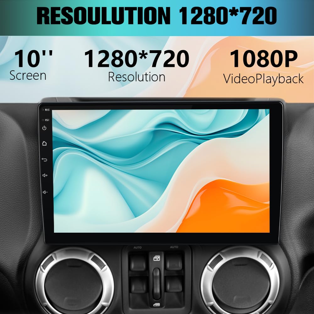 AWESAFE Car Stereo Radio for Jeep Wrangler JK Compass Grand Cherokee Dodge Ram 1500 with GPS FM Bluetooth CarPlay and Android Auto