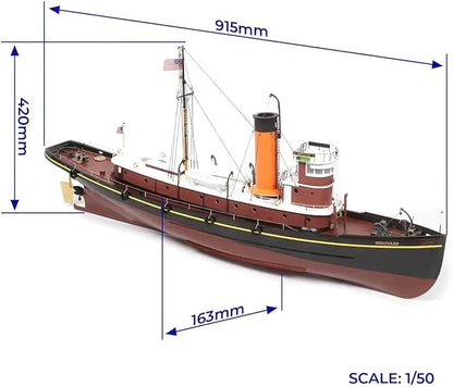 Occre Hercules 1:50 Wood Tugboat Ready for RC Modelship kit for Adults to Build