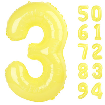 Yellow 3 Balloon, Number Balloons 40 Inch, 3rd Birthday Decorations for Kids Girls Women Party Supplies for Party Decorations, Number 3 Balloon