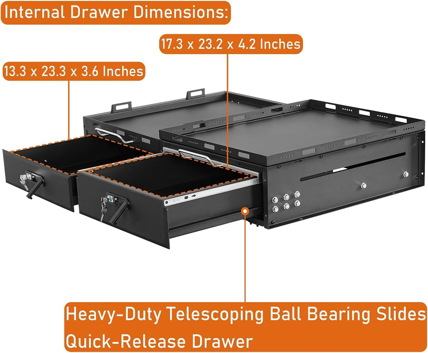 Hooke Road JK JL Trunk Cargo Storage Drawer System & Fridge Slide Mount & Cooking Platform for 2007-2026 Jeep Wrangler JK JL Unlimited 4-Door