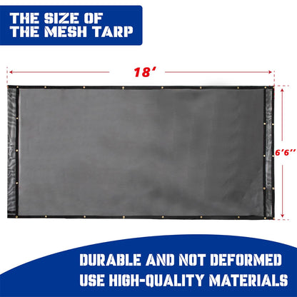 Heavy-Duty Dump Truck Tarp Kit, with Rear Anti-Sail Bow Set(with Tarp) (6'6" x18'Tarp (DTR KIT))
