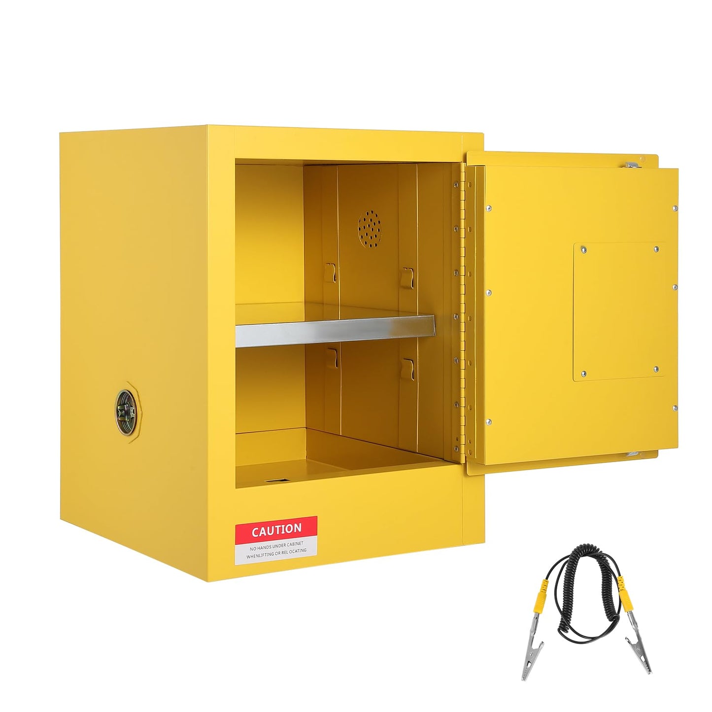 Fire Resistant Flammable Storage Cabinet,Heavy Duty Hazardous Liquid Safety Cabinet with Adjustable Shelf, Cold-Rolled Steel Construction, Spill Containment Tray, Ventilation Holes & Grounding
