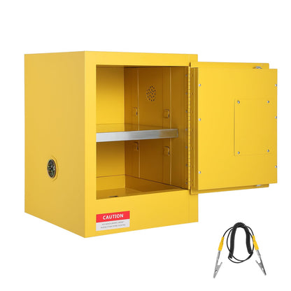 Fire Resistant Flammable Storage Cabinet,Heavy Duty Hazardous Liquid Safety Cabinet with Adjustable Shelf, Cold-Rolled Steel Construction, Spill Containment Tray, Ventilation Holes & Grounding
