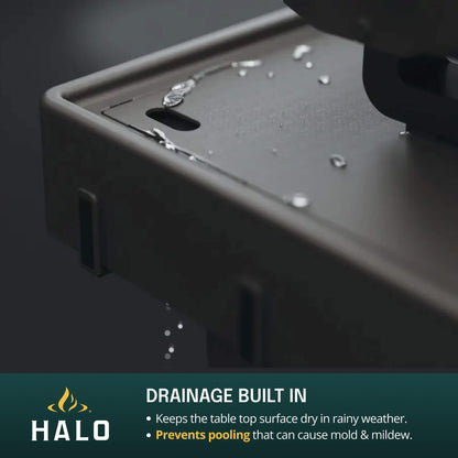 HALO Outdoor Countertop Cart | Prep Station or Griddle/Oven Cooking Surface | Collapsible, Portable, Tool Hooks and Propane Storage | HO-1006-XNA