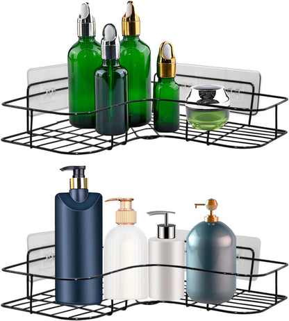 Skiennix Shower Caddy Adhesive - Strong Transparent Sticky Pads for No-Drill Bathroom & Kitchen Storage | 8 Pack