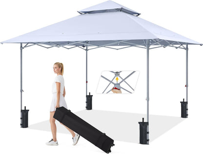 MASTERCANOPY 13x13 Pop-Up Canopy Tent Instant Shelter Outdoor Canopy with Wheeled Bag, White