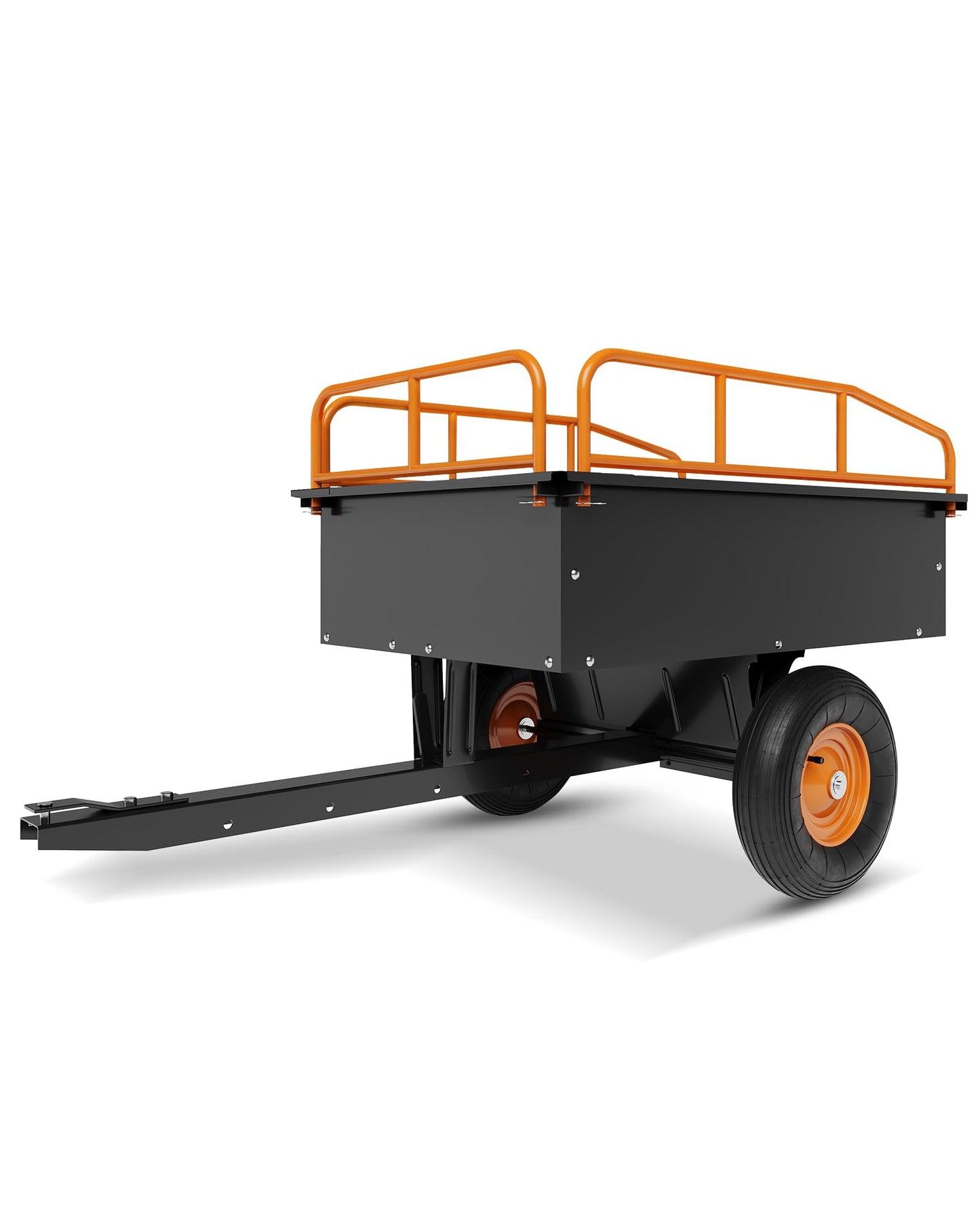 GarveeLife Heavy Duty ATV Trailer Steel Dump Cart, 750 LBS 15 Cubic Feet, Garden Utility with Removable Sides for Riding Lawn Mower Tractor
